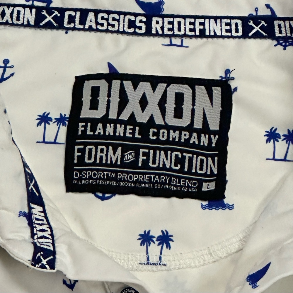 DIXXON Men’s Sea Legs Party Polo. Blue, White L - Picture 6 of 8